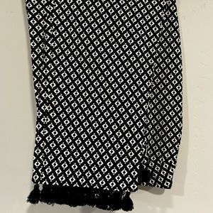 Chico’s Black & White Geometric Tassel Pants Size 12 Petite